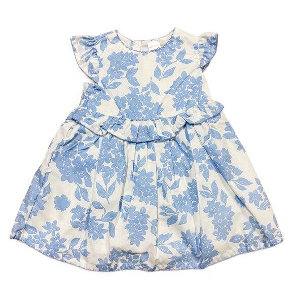 NWT Carters Baby Girl Light Blue & White Floral Dress Size 6M NEW - Picture 1 of 7